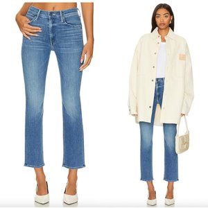MOTHER The Dazzler Mid Rise Ankle Straight Leg Jeans in Wash Wish On A Star